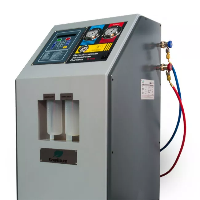 GB51001  Установка для заправки автокондиционеров GrunBaum AC3000N, полуавтоматическая, R134