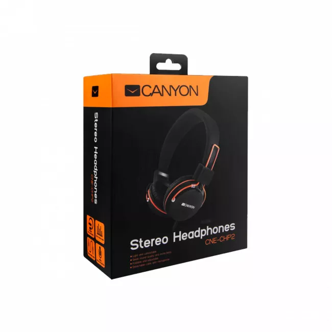 Навушники Canyon CNE-CHP2 Black/Orange