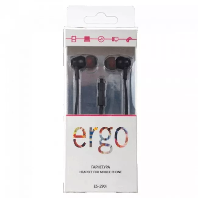 Навушники ERGO ES-290i Чорний