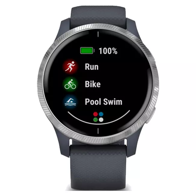Спортивний годинник Garmin Venu Blue Granite Silver (010-02173-03)