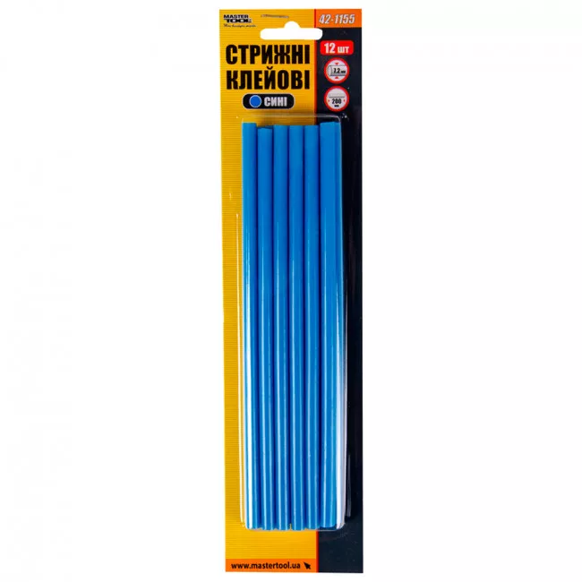 Стержни клеевые MASTER TOOL 7,2*200 мм, 12 шт, синие (42-1155)