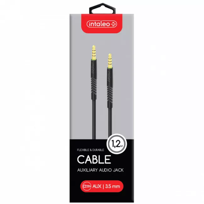 Кабель аудио INTALEO CBFLEXA1 AUX 1,2м (черный) (487538)