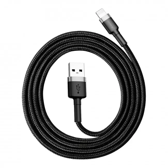 Кабель Baseus Cafule Lightning 2.4A серый/черный (CALKLF-BG1)