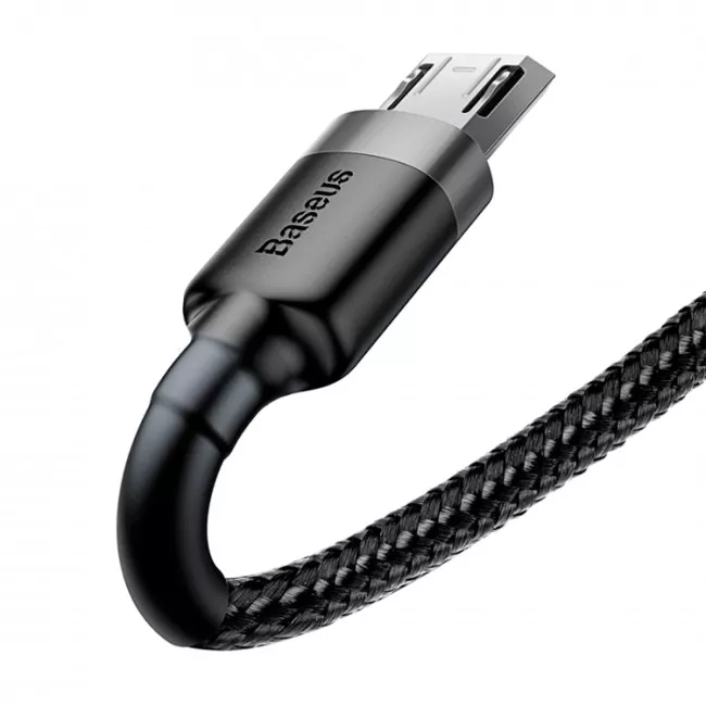 Кабель Baseus Cafule Micro USB 2.4A сірий/чорний (CAMKLF-BG1)