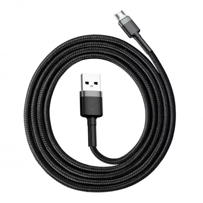 Кабель Baseus Cafule Micro USB 2.4A сірий/чорний (CAMKLF-BG1) Кабель Baseus Cafule Micro USB 2.4A сірий/чорний (CAMKLF-BG1)