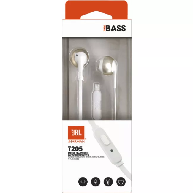 Наушники JBL T205 Chrome (JBLT205CRM)