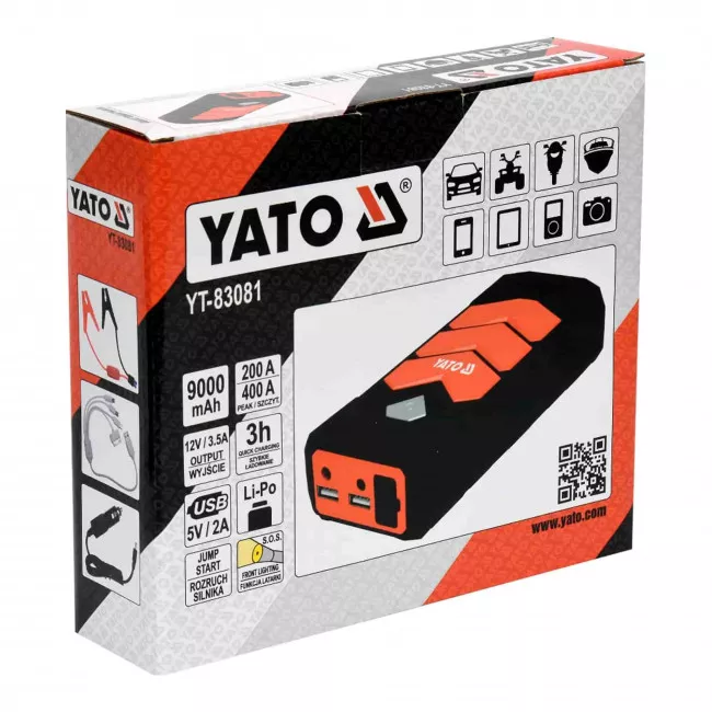 Автономное пусковое устройство YATO YT-83081 9000мАч