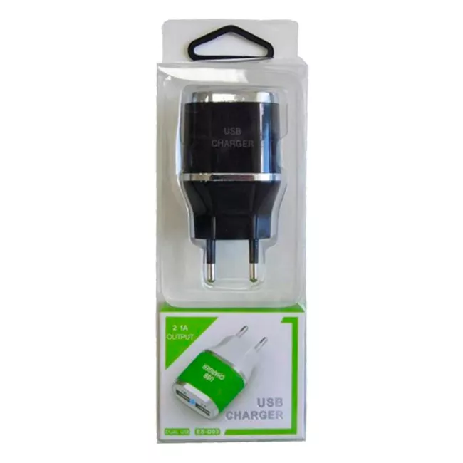Зарядний пристрій Atcom ES-D03 (1*USB, 1A & 1*USB, 2.1A) (7016)