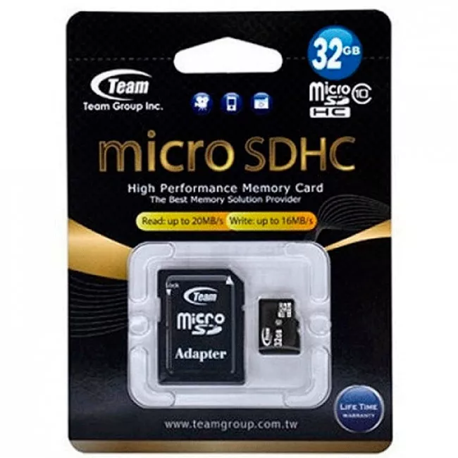 Карта пам'яті TEAM MicroSDHC 32GB + SD-adapter (TUSDH32GCL1003)