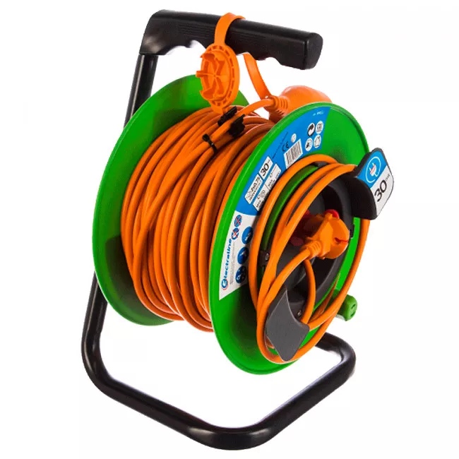 Барабанный садовый удлинитель Electraline 30 м. 2х0,75 (49053)