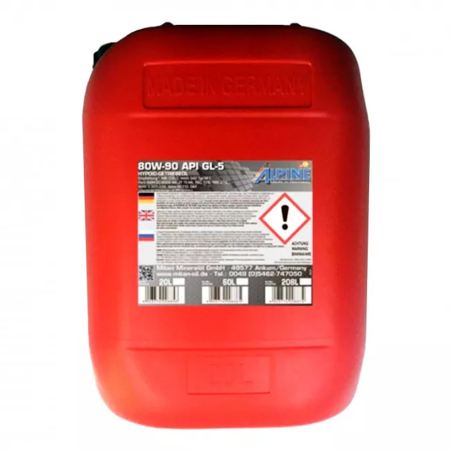 Масло трансмиссионное Alpine Gear Oil 80W-90 GL-5 20л (0705-20) (24862)
