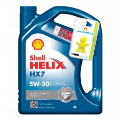 Моторное масло Shell Helix HX7 5W-30 4л + освежитель Little Joe