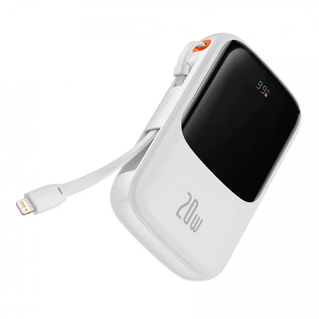 Внешний аккумулятор Baseus Qpow Pro 10000mAh 20W + Lightning cable White (PPQD020002)