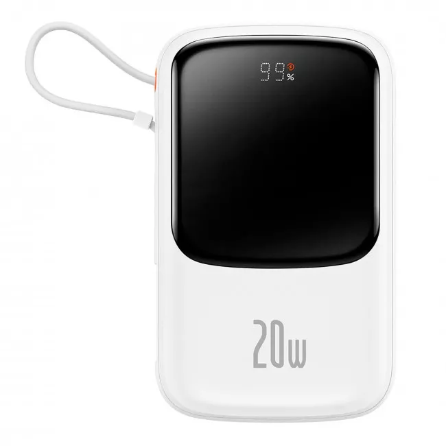 Внешний аккумулятор Baseus Qpow Pro 10000mAh 20W + Lightning cable White (PPQD020002)