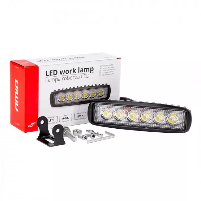 Світлодіодний прожектор AMiO AWL01 18W FLAT 9-60V (01612)