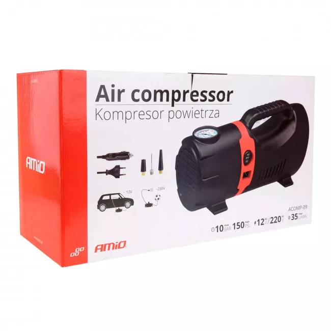 Компрессор автомобильный AMiO 12V/230V (02383)