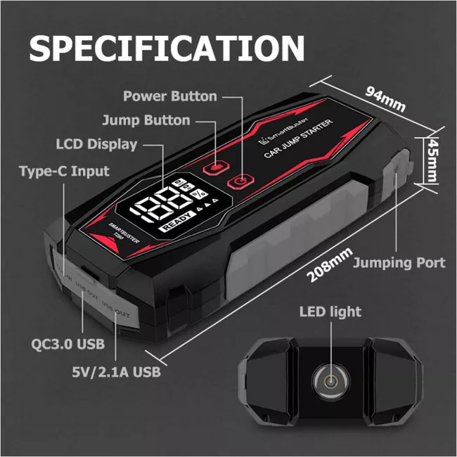 Пуско-зарядний пристрій Smartbuster Т280 800А, 16800мАг