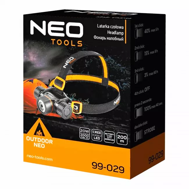 Фонарь налобный Neo Tools LED CREE XP50.2 (99-029)