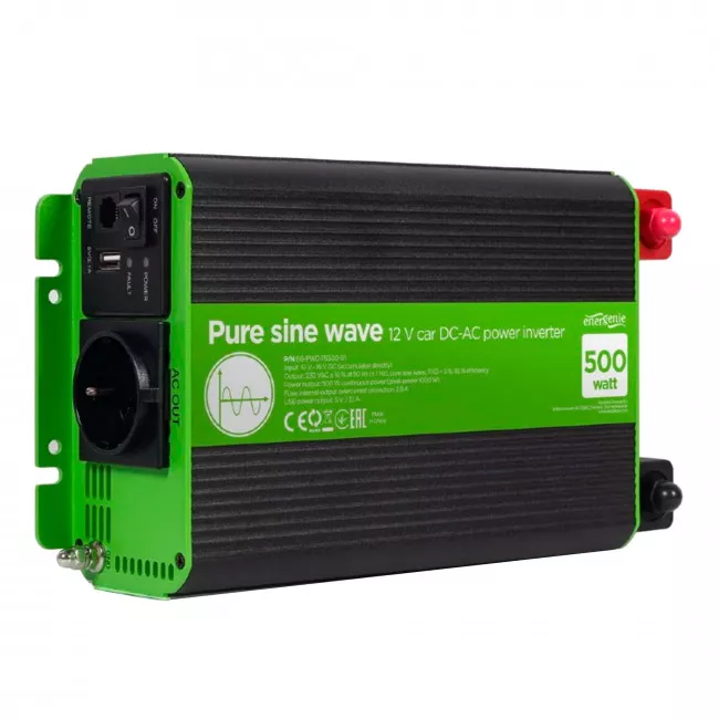 Автомобильный инвертор EnerGenie 500W EG-PWC-PS500-01 Автомобильный инвертор EnerGenie 500W EG-PWC-PS500-01