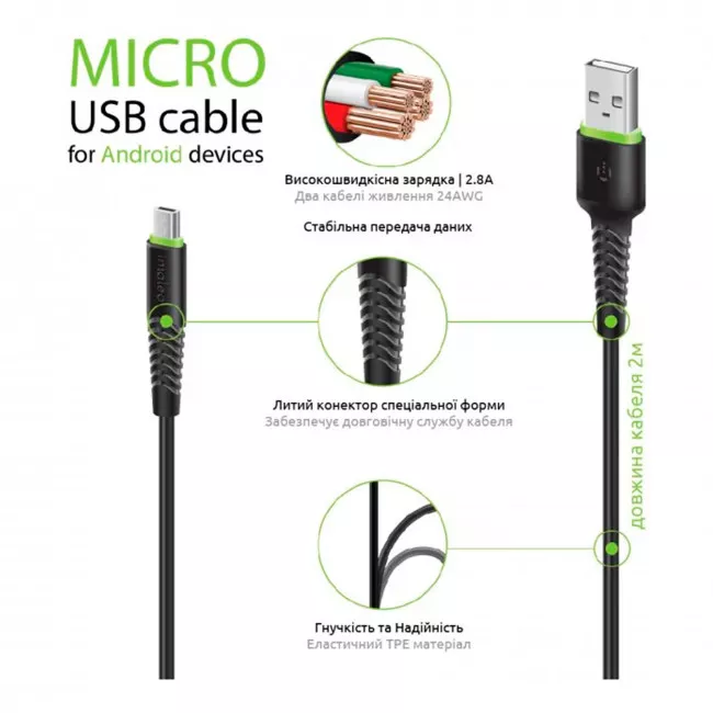 Кабель синхронизации Intaleo Micro USB (CBFLEXM2)
