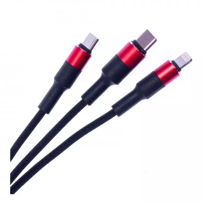 Кабель тканевый ZARYAD 3в1 (cc-53 micro, lightning, type-c)