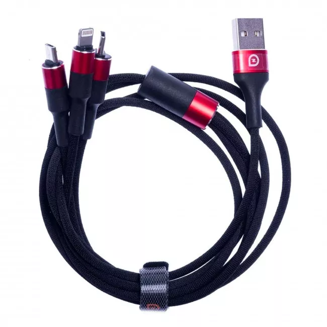 Кабель тканевый ZARYAD 3в1 (cc-53 micro, lightning, type-c)