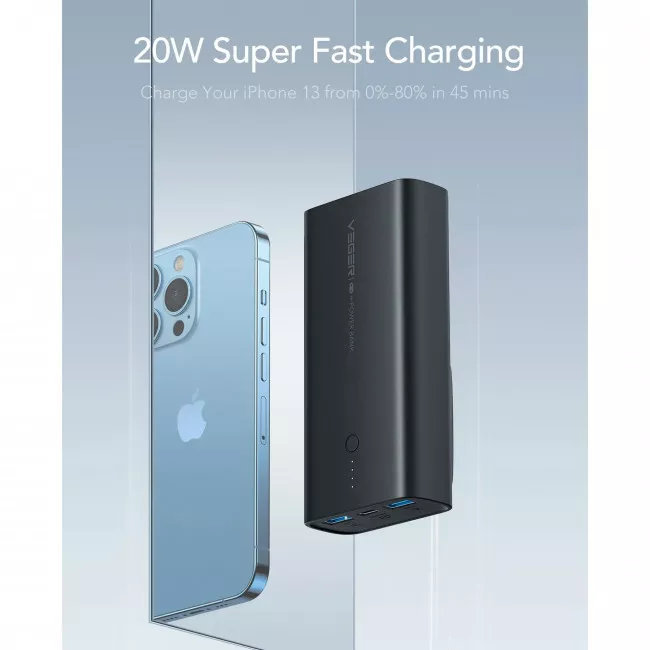 Внешний аккумулятор Veger Built-in EU Plug Power Bank PD 20W 10000mAh (W1146)