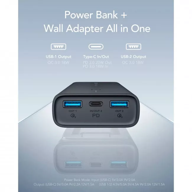 Внешний аккумулятор Veger Built-in EU Plug Power Bank PD 20W 10000mAh (W1146)
