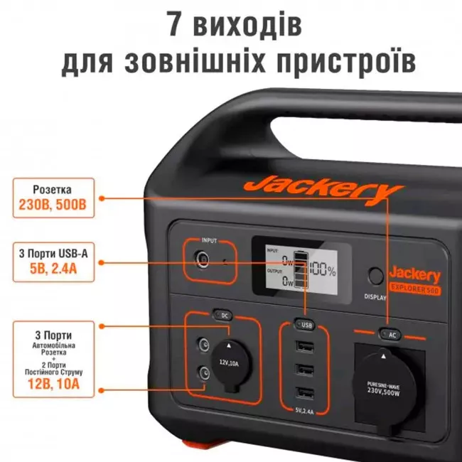 Зарядна станція Jackery Explorer 500EU (70-0500-EUO001)