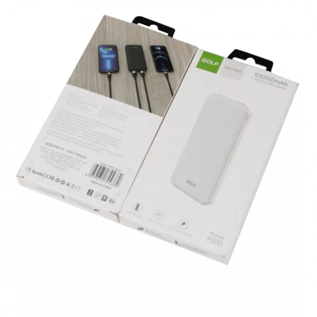 Зовнішній акумулятор Golf P200 10000 mAh 10W White