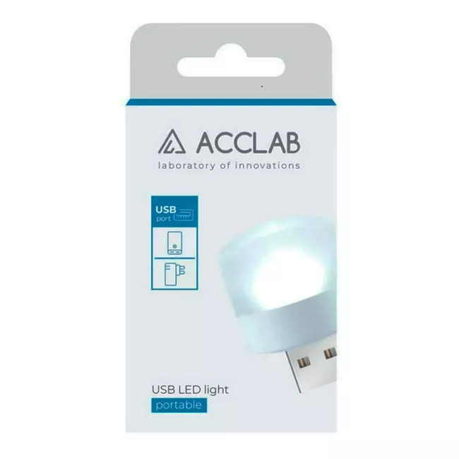USB-лампа AccLab LED AL-LED01 1W 5000K White (1283126552809)