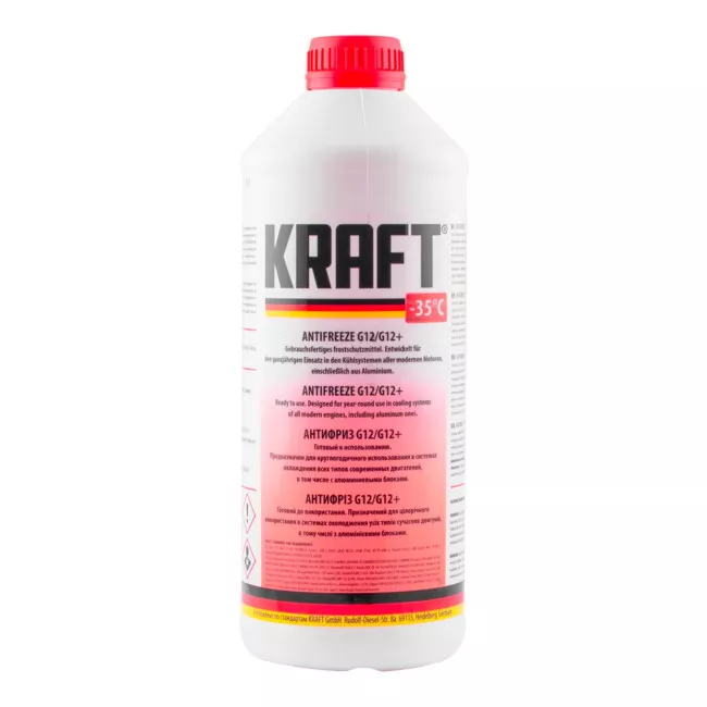 Антифриз Kraft G12/G12+ -35°C красный 1,5л (KF109) (394110) Антифриз Kraft G12/G12+ -35°C красный 1,5л (KF109) (394110)