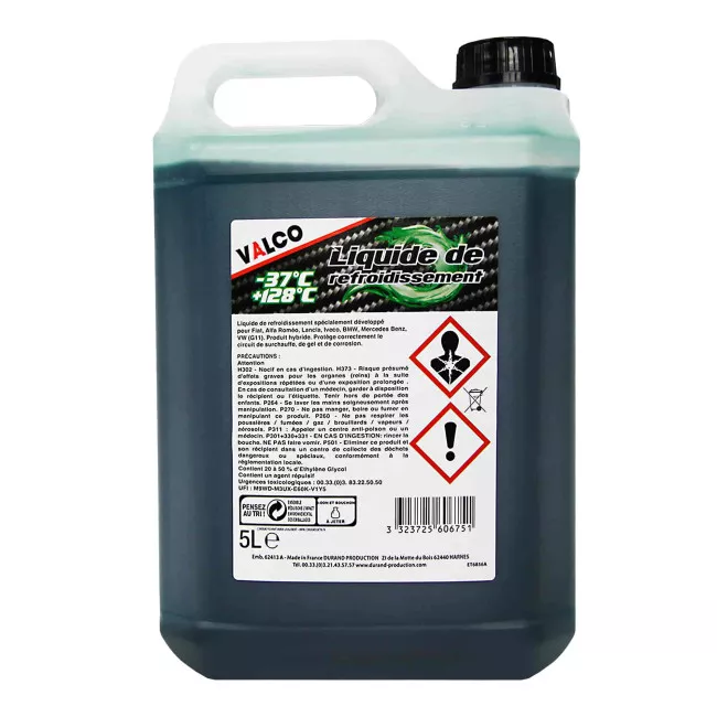 Антифриз Valco LR UC Merced G11 -37°C зелений 5л (606751)