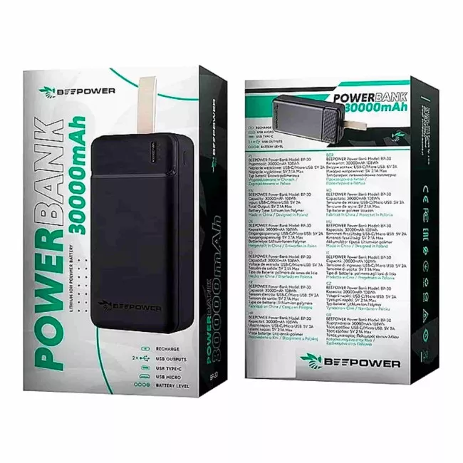 Внешний аккумулятор BeePower 30000mAh 22,5W (BP-30)