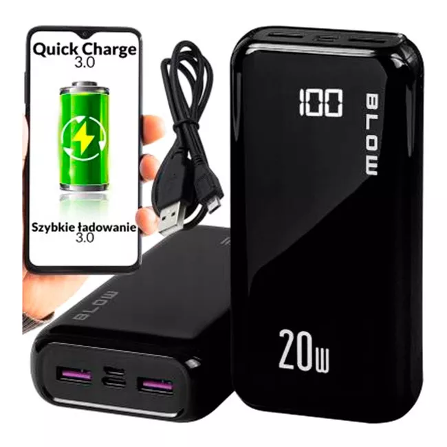 Внешний аккумулятор Blow PB30A 30000mAh Black