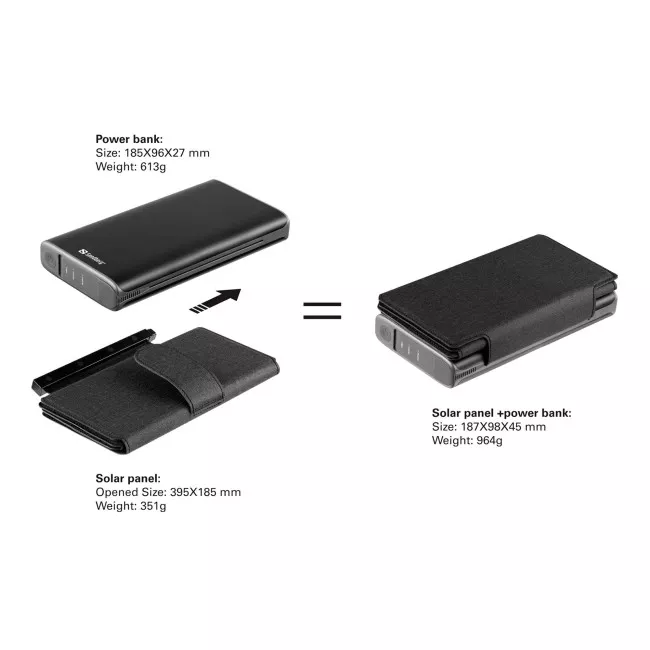 Зовнішній акумулятор Sandberg Solar 4-Panel 25000mAh (420-56)