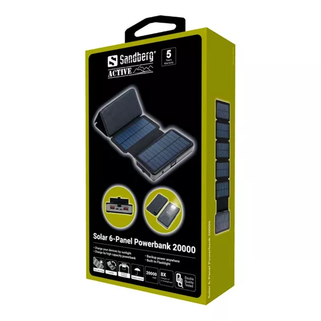 Зовнішній акумулятор Sandberg Solar 6-Panel 20000mAh (420-73)