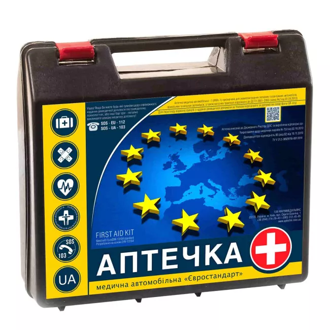 Аптечка медицинская автомобильная Фарммедальянс Евростандарт (070107)