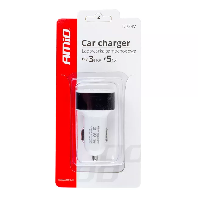 Автомобільний зарядний пристрій AMiO PCH-03 3xUSB (01027)
