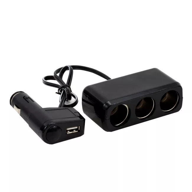 Разветвитель прикуривателя AMiO SOC2 3+1 USB (01030)