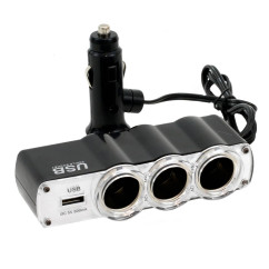 Разветвитель прикуривателя AMiO SOC4 3+1 USB (01031)
