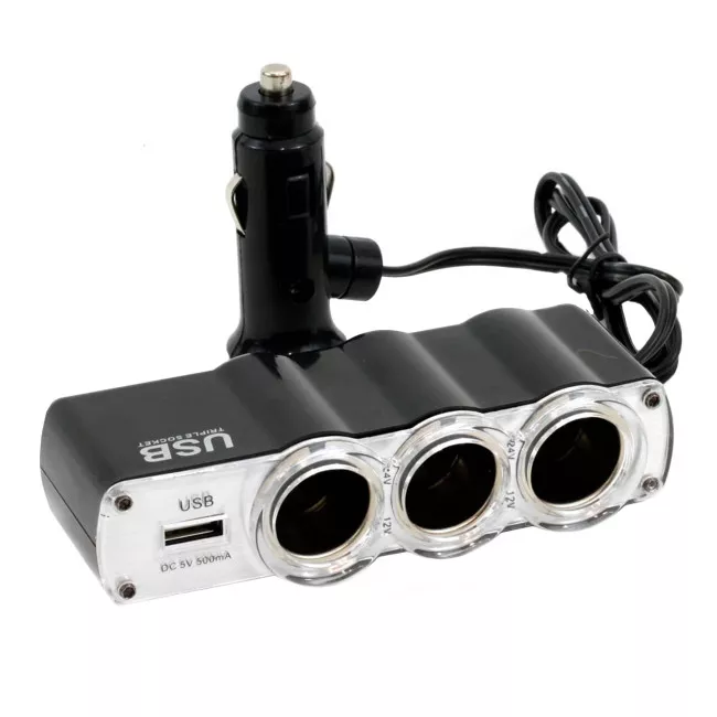 Розгалужувач прикурювача AMiO SOC4 3+1 USB (01031) Розгалужувач прикурювача AMiO SOC4 3+1 USB (01031)
