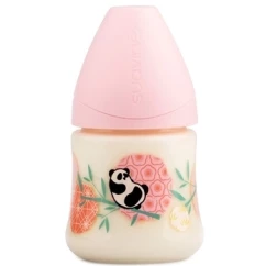 Бутылочка "Panda Baby Bottle" 150 мл, соска медленный поток, розовая - Suavinex