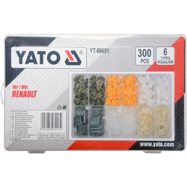 Набор автомобильного крепежа YATO (YT-06651)