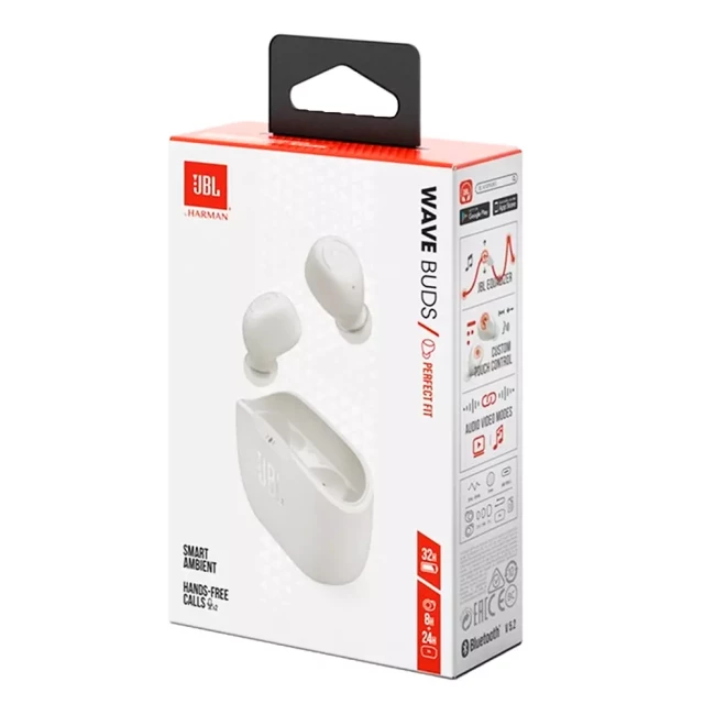 Наушники JBL Wave Buds White (JBLWBUDSWHT)