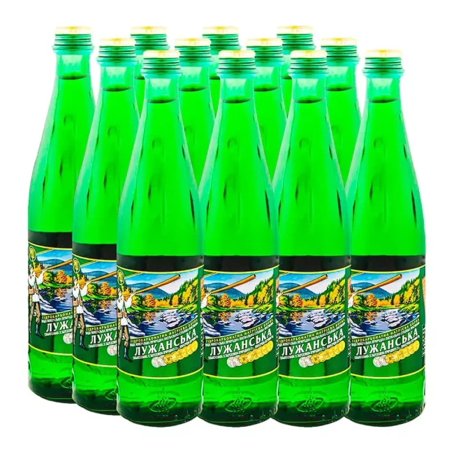 Блок воды Лужанська газованная 0,5 л 12 шт (830026)