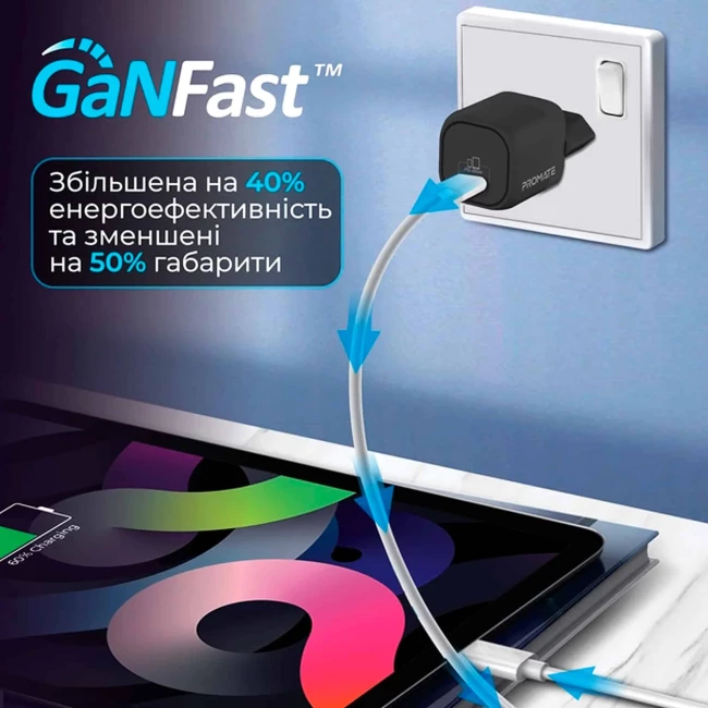 Сетевое зарядное устройство Promate powerport-25 black (060644)