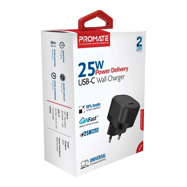 Сетевое зарядное устройство Promate powerport-25 black (060644)