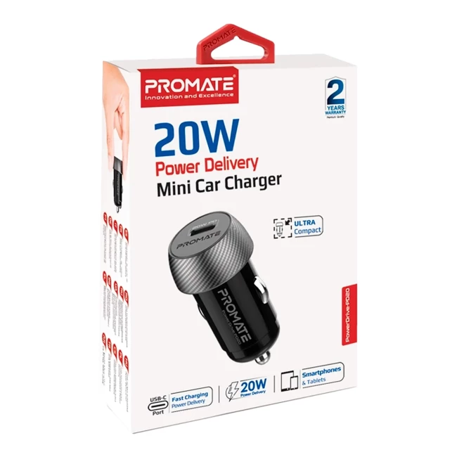Автомобильное зарядное устройство Promate powerdrive-pd20 black (059662)