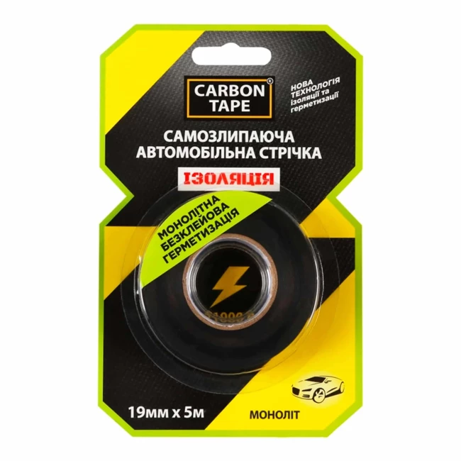 Лента CARBON TAPE изоляционная самослипающаяся 19 мм х 5 м 0,5 мм 5 м черный SAMT195 (114664)